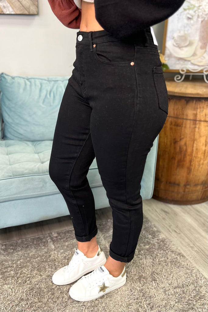 Black Relaxed Mom Jeans - Sassy & Southern