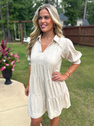 MADELYN Collared Cream Dress - Sassy and Southern