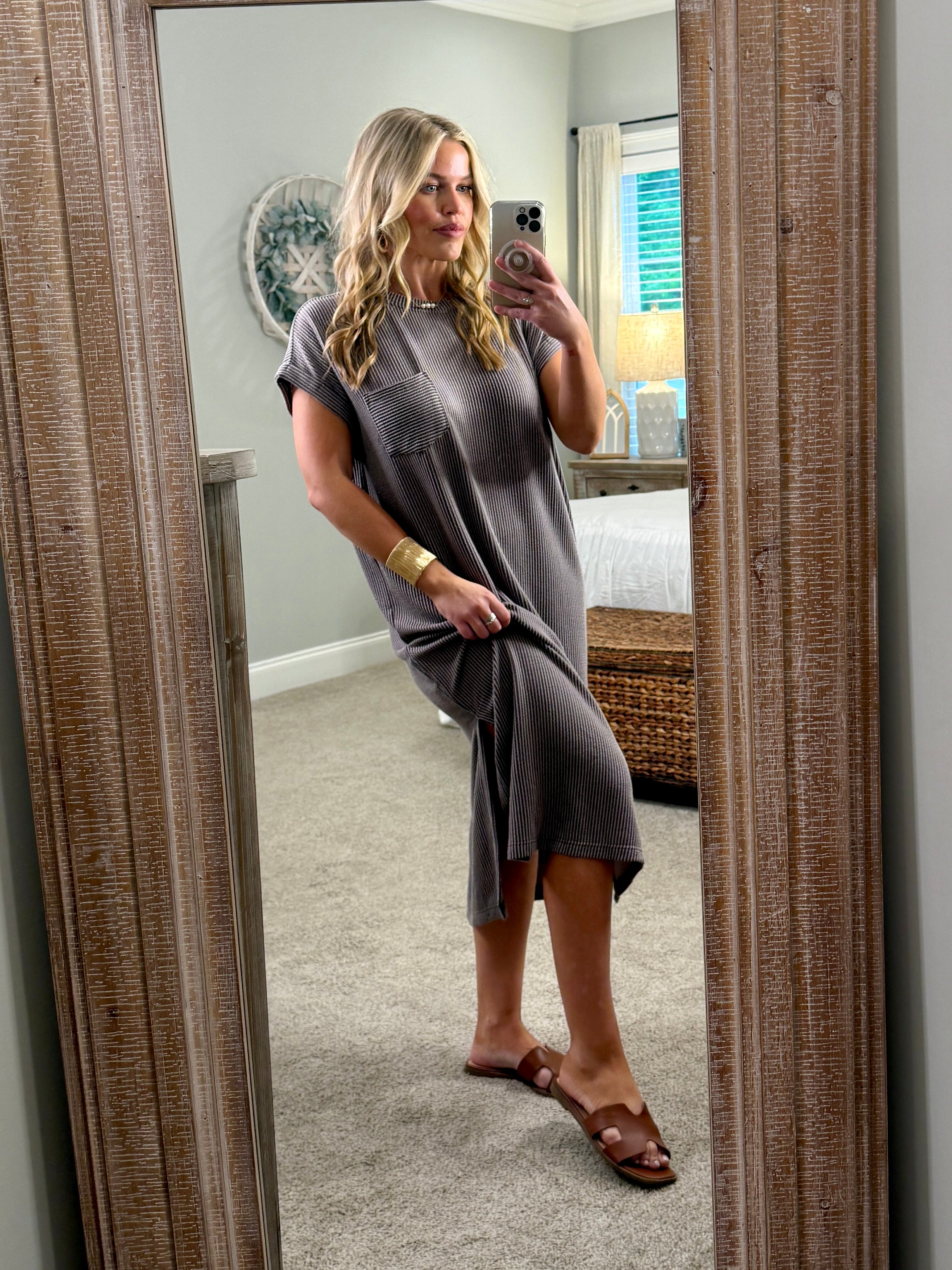 charcoal midi dress The Final Cut Charcoal Midi Dress
