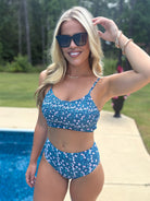 RAE Blue Two Piece Swimsuit Set Top & Bottoms (S-2X) - Sassy and Southern