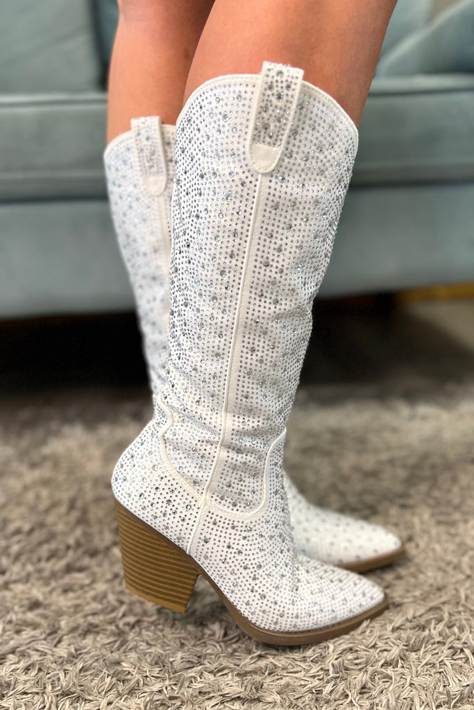 KELSEA White Cowgirl Boots - Sassy & Southern