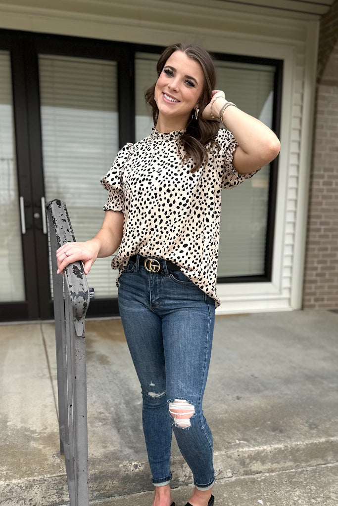 MEGAN Leopard Print Woven Top - Sassy & Southern