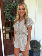 CLARA Cream Geometric Romper - Sassy and Southern