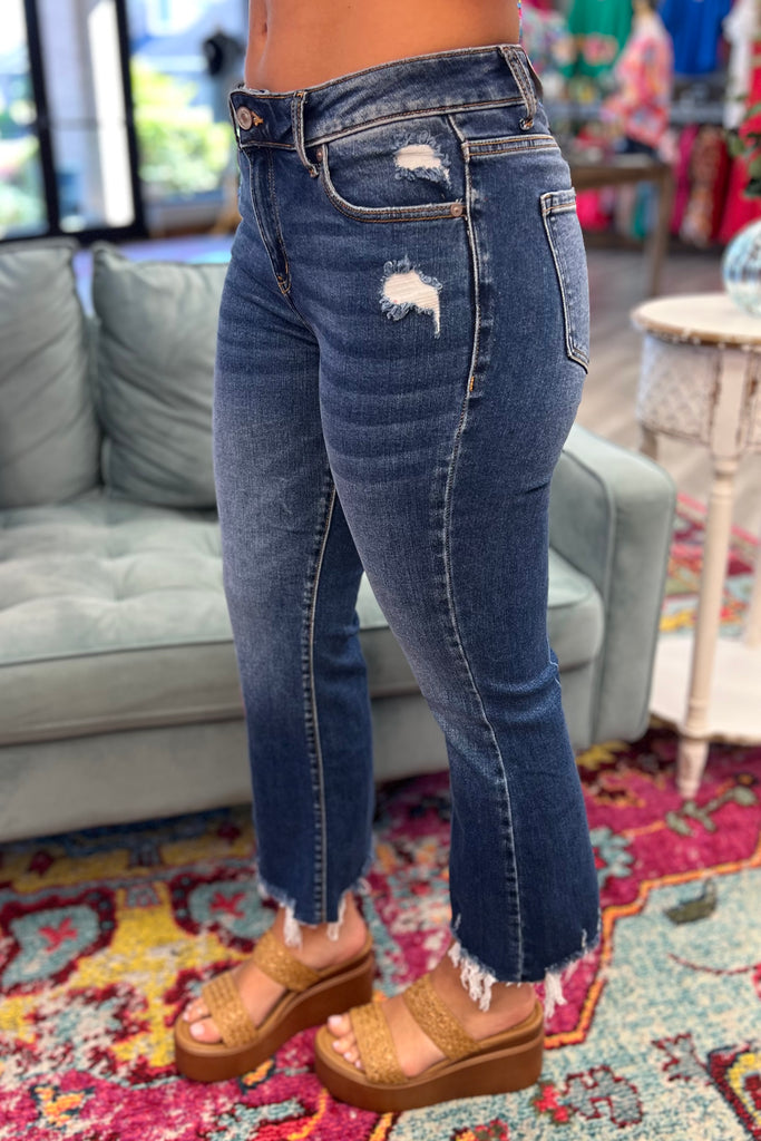 ARYA Cropped Frayed Jeans - Sassy & Southern