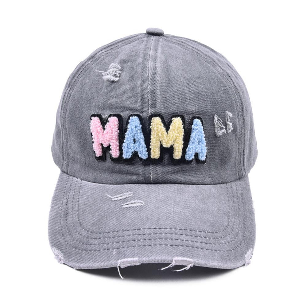 Mama Chenille Letter Hat (Grey) - Sassy & Southern