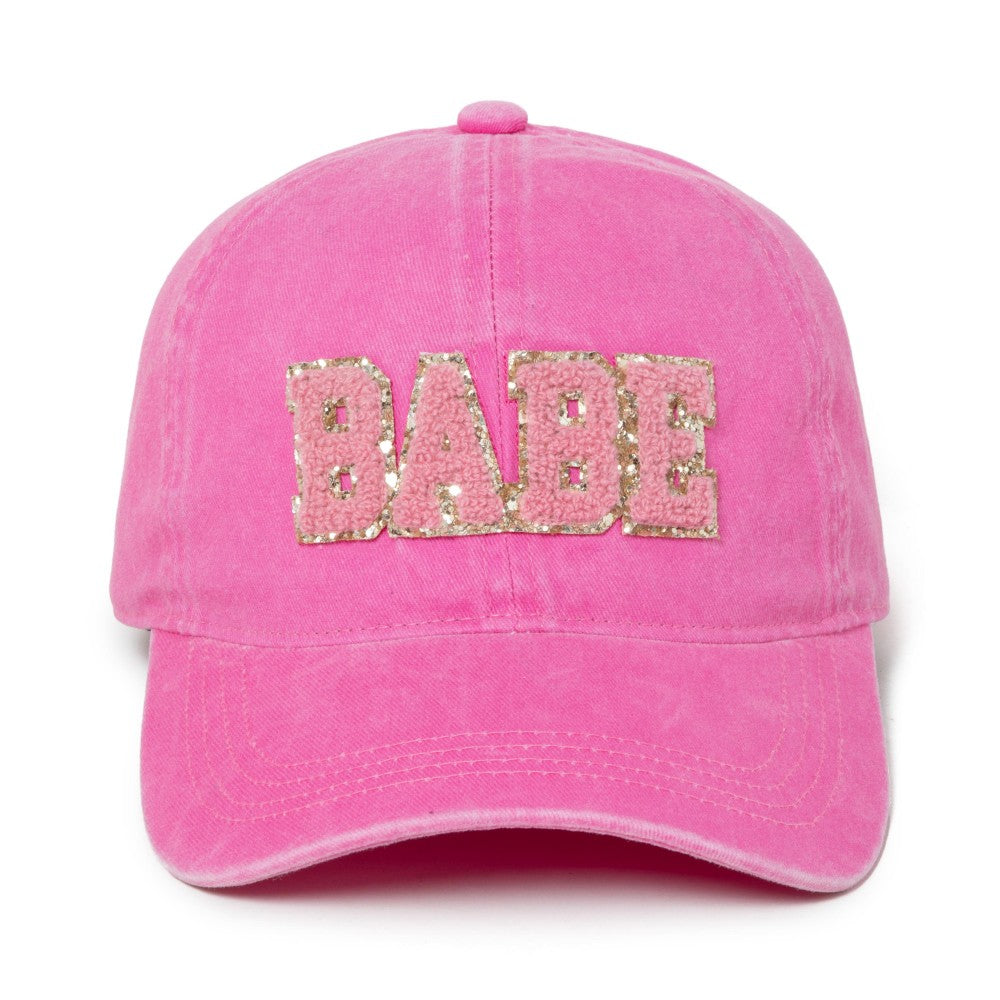 Babe Chenille Letter Hat (Hot Pink) - Sassy & Southern