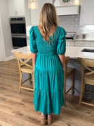 RUTH Smocked Maxi Dress (Green) - Sassy and Southern