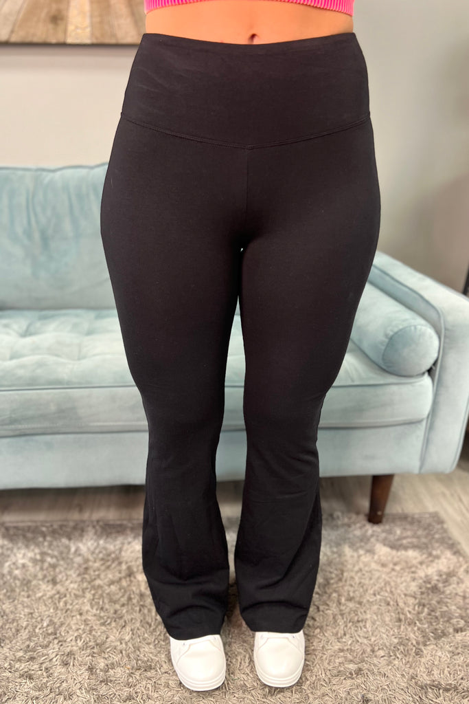 JUDITH Flare Yoga Athletic Pants (Black) - Sassy & Southern
