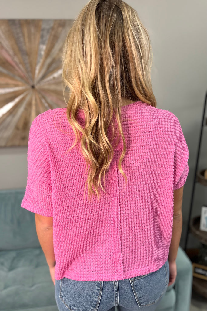 MADALYN Jacquard Texture Light Sweater (Pink) - Sassy & Southern