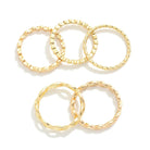Twisted Gold Metal Rings (Set of 5) - Sassy and Southern