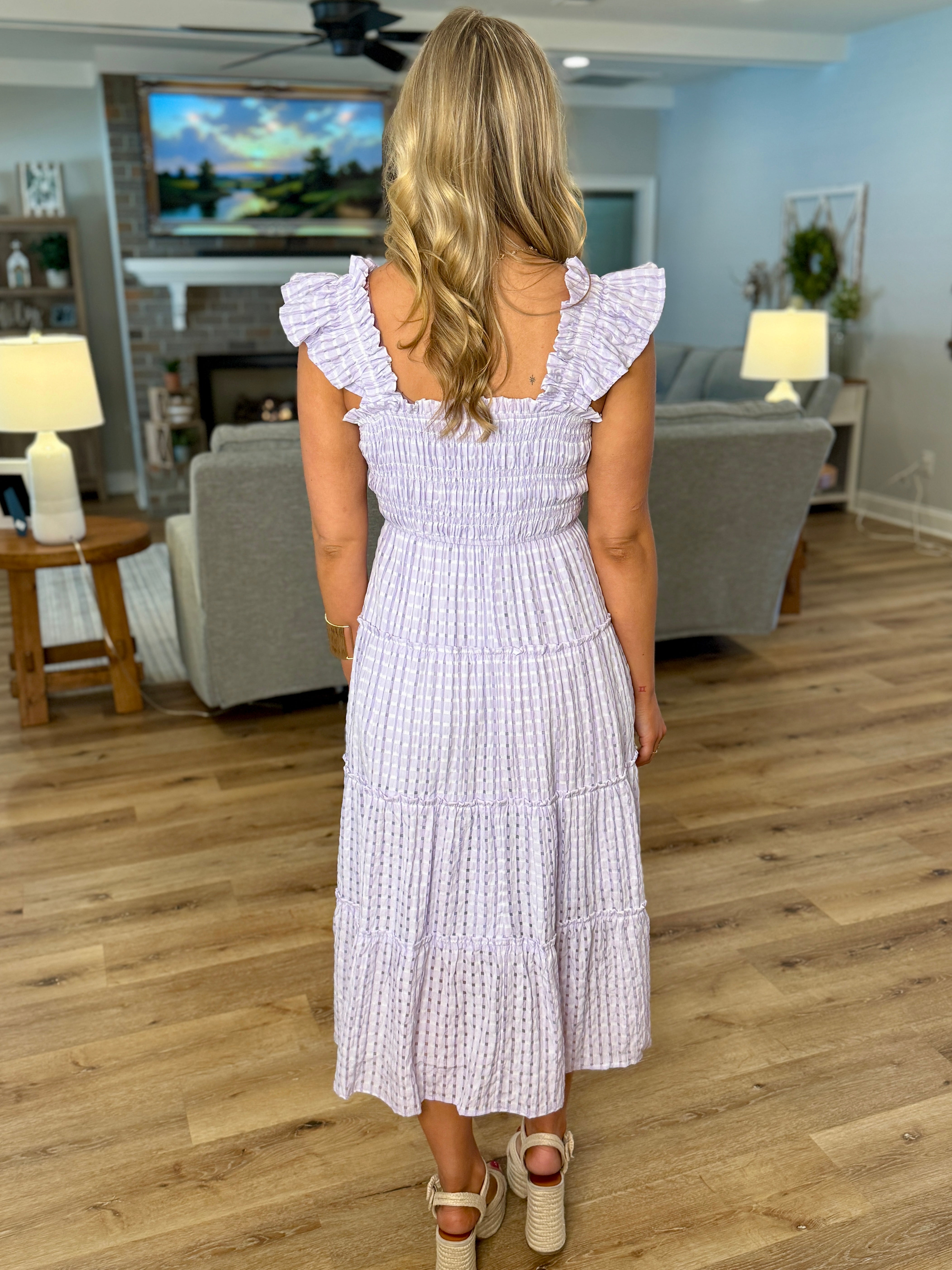 women's lavender midi dress Lavender Midi Dress Willella's Boutique