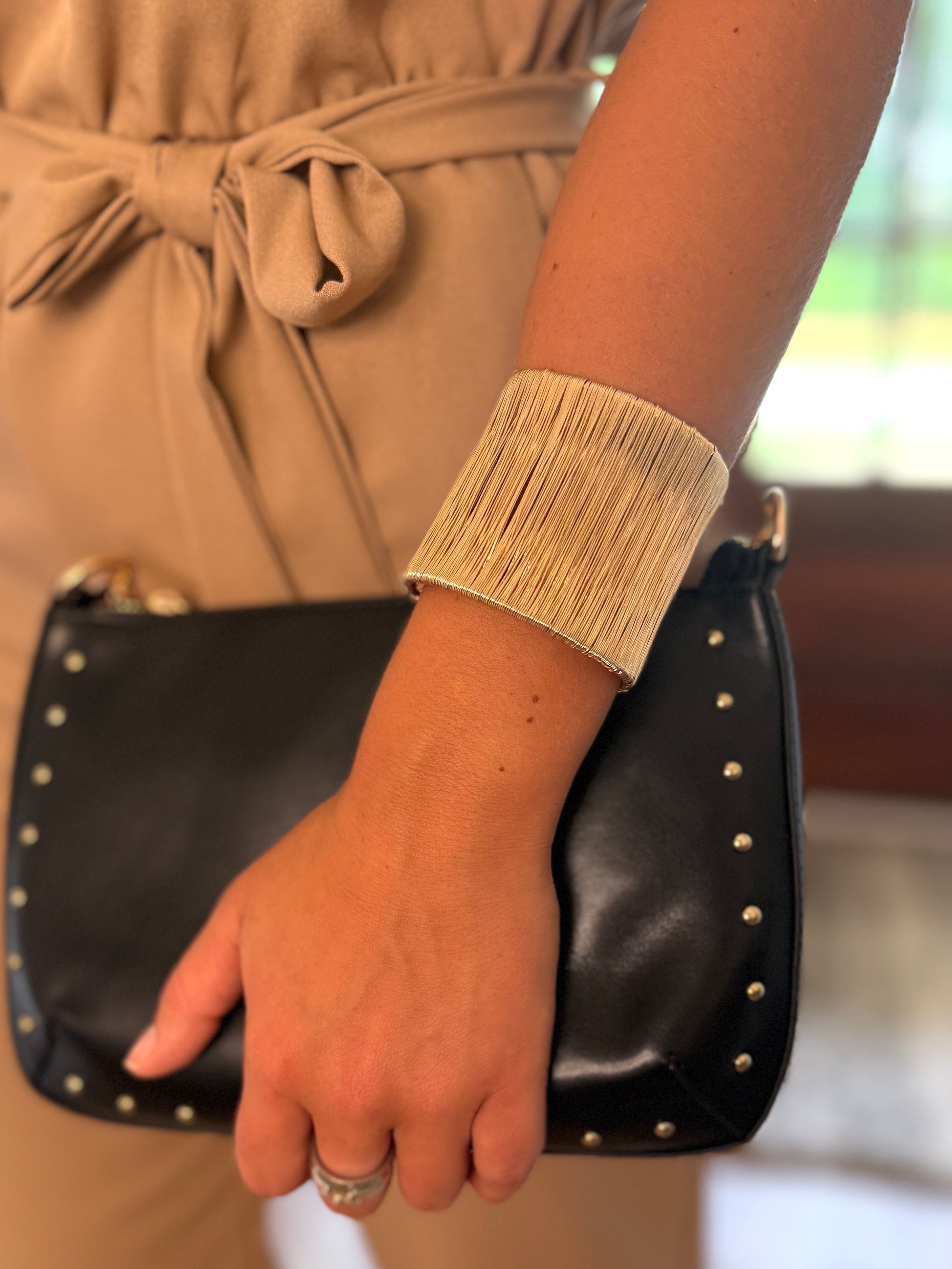 Gold Wire Wrapped Cuff Bracelet - Sassy and Southern