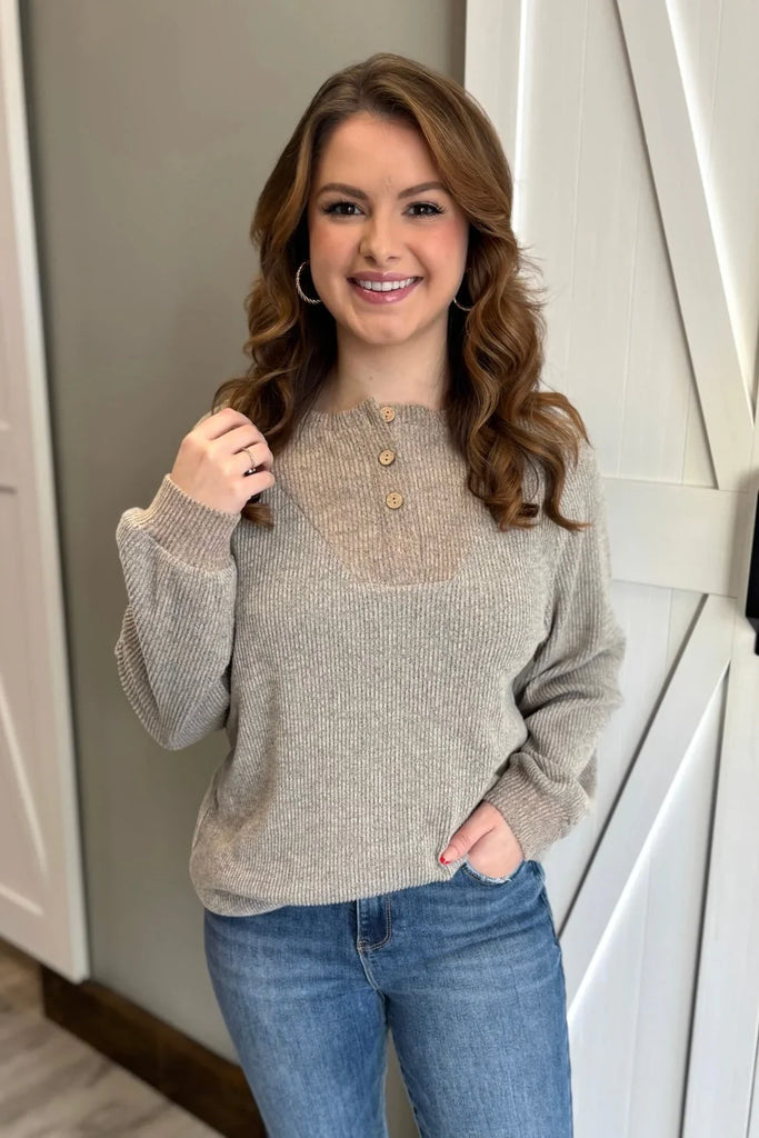 JORDAN Ribbed Long Sleeve Top - Sassy and Southern