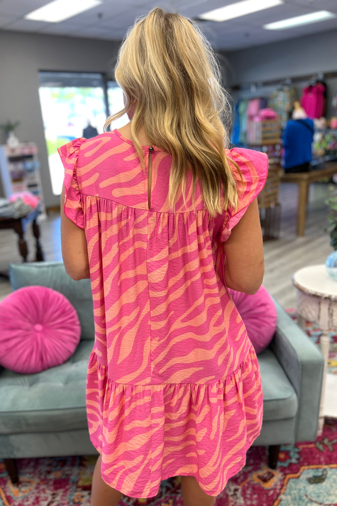 ZANE Zebra Print Pink/Coral Dress - Sassy & Southern