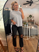 NOVA Black Distressed Knee Jeans - Sassy and Southern