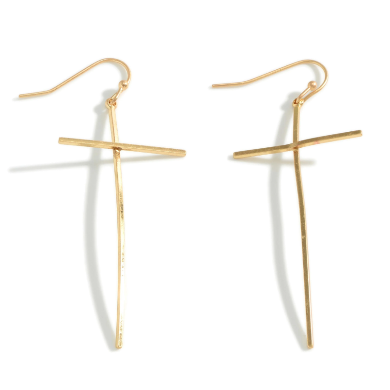Thin Cross Earrings (Silver or Gold) - Sassy & Southern