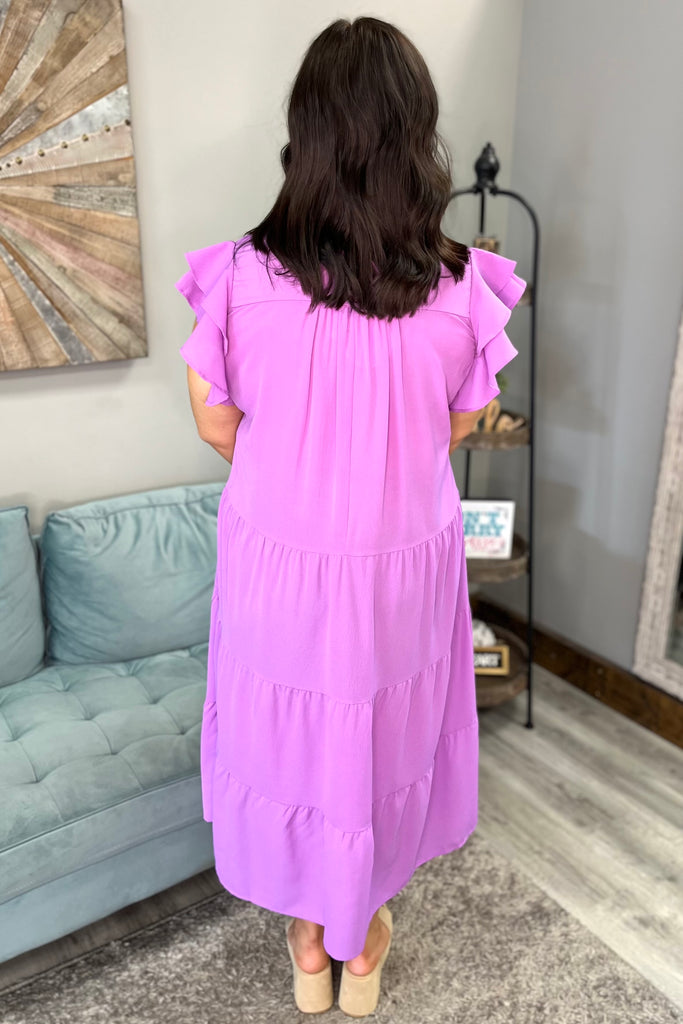 ELISA Midi/Maxi Collared Dress (Lavender) (Plus Size) - Sassy & Southern