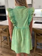 LAINEY Mineral Washed Button Down Dress (Green) - Sassy and Southern