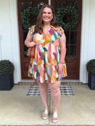 LONDON Abstract Print Ruffle Tiered Dress (S-2X) - Sassy and Southern
