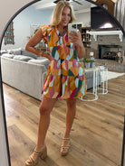 LONDON Abstract Print Ruffle Tiered Dress (S-2X) - Sassy and Southern