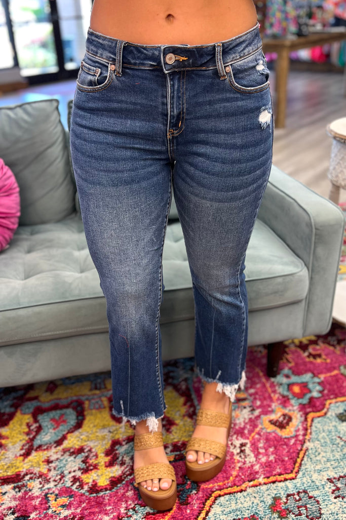 ARYA Cropped Frayed Jeans - Sassy & Southern