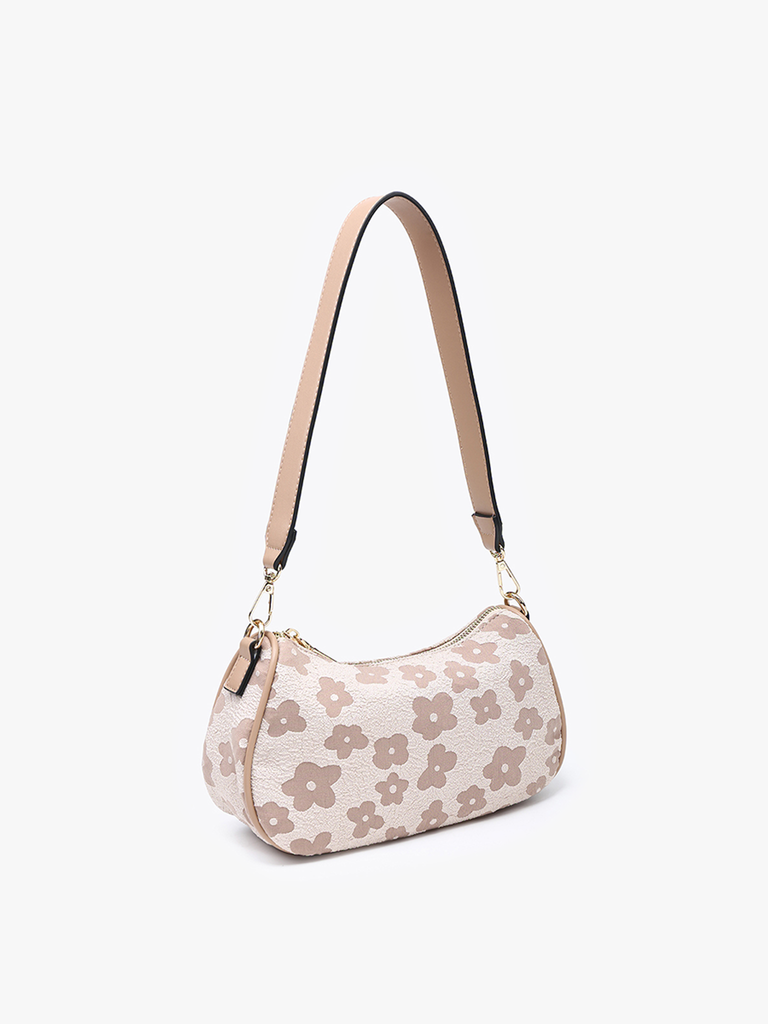 Floral Print Shoulder Bag (Taupe) - Sassy & Southern