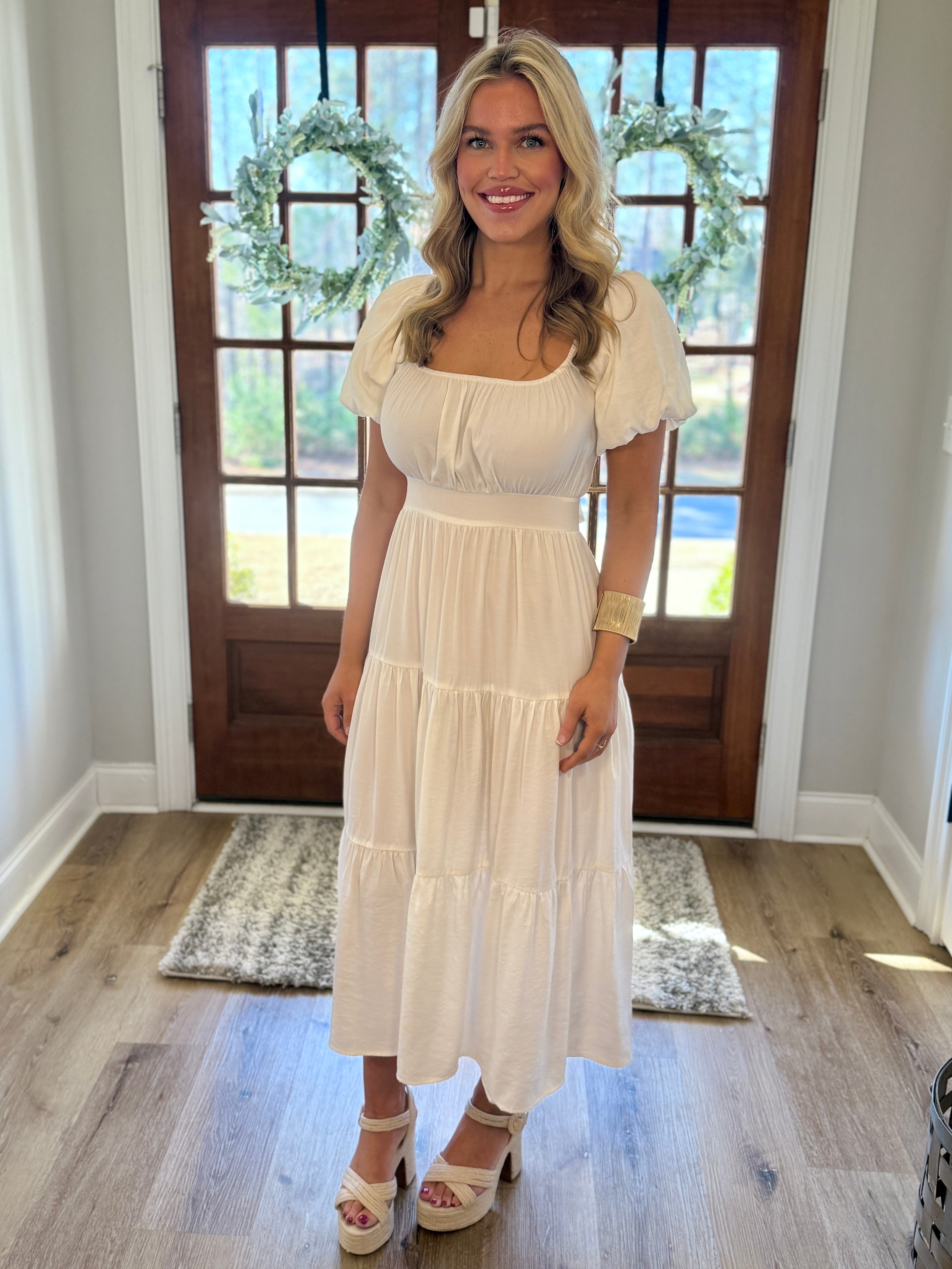 white tie midi dress Magnus White Tie Back Maxi Dress - US 14