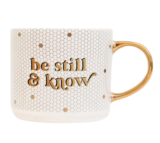 Be Still and Know Gold Tile Coffee Mug - Sassy & Southern