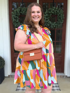LONDON Abstract Print Ruffle Tiered Dress (S-2X) - Sassy and Southern