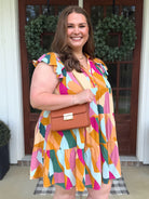 LONDON Abstract Print Ruffle Tiered Dress (S-2X) - Sassy and Southern