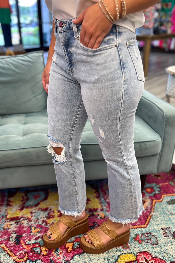 Risen High Rise Crop Flare Jeans - Sassy & Southern