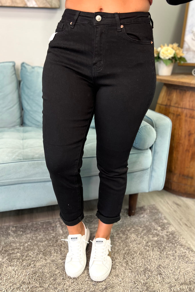 Black Relaxed Mom Jeans - Sassy & Southern