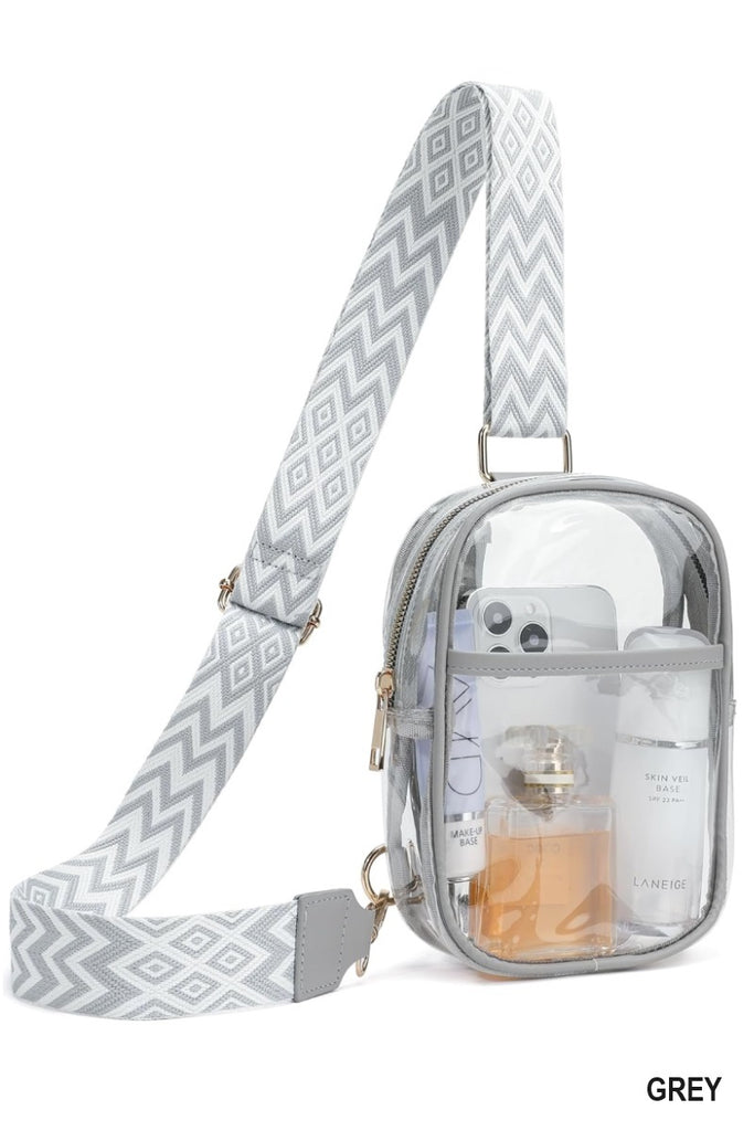 Small Clear Sling Bag W/ Guitar Strap (Various Colors) - Sassy & Southern