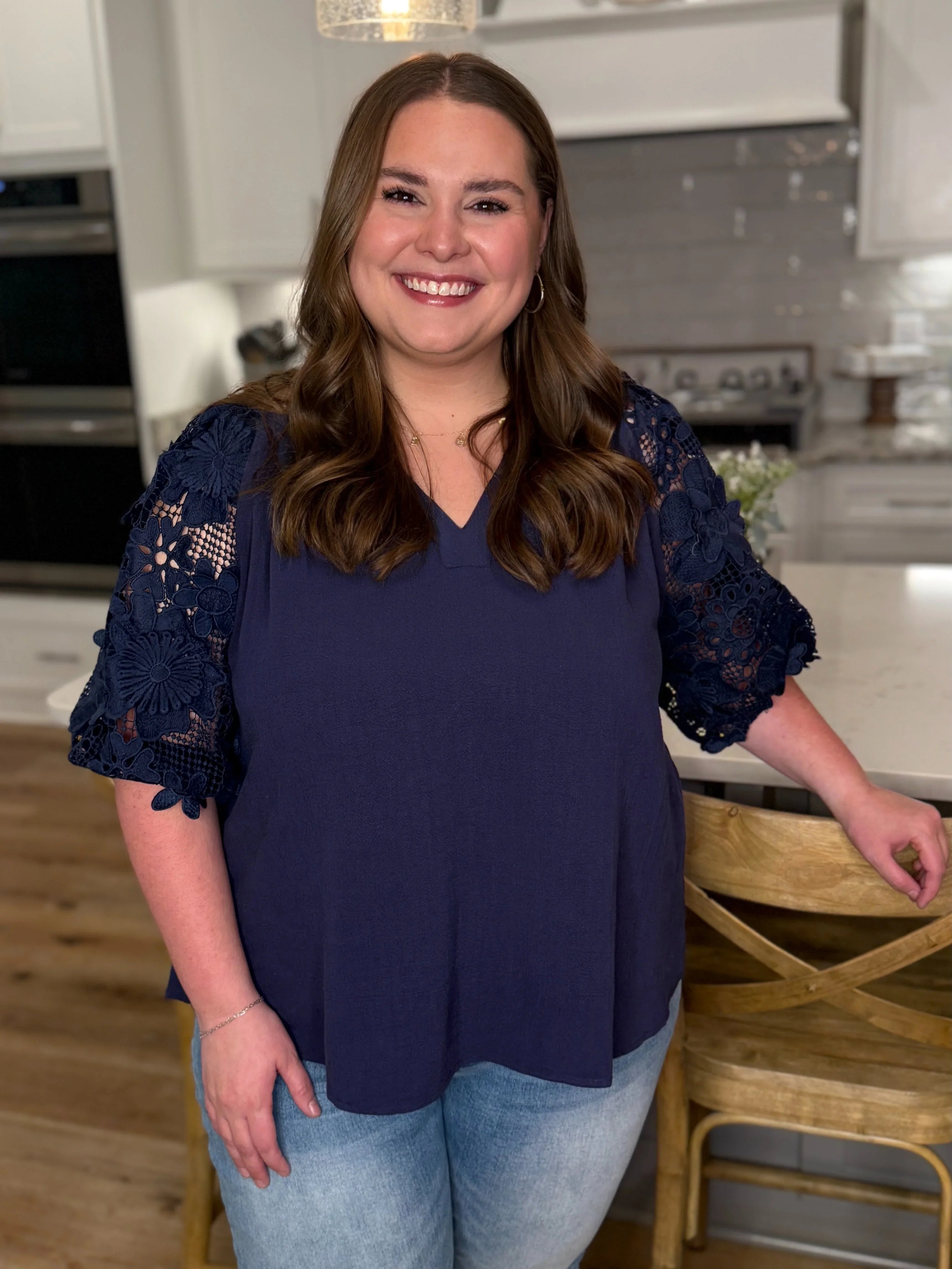 ☆hitomi puffy jacquard blouse navy S☆ PLEATS PLEASE ISSEY MIYAKE - Navy Wormhole Blouse