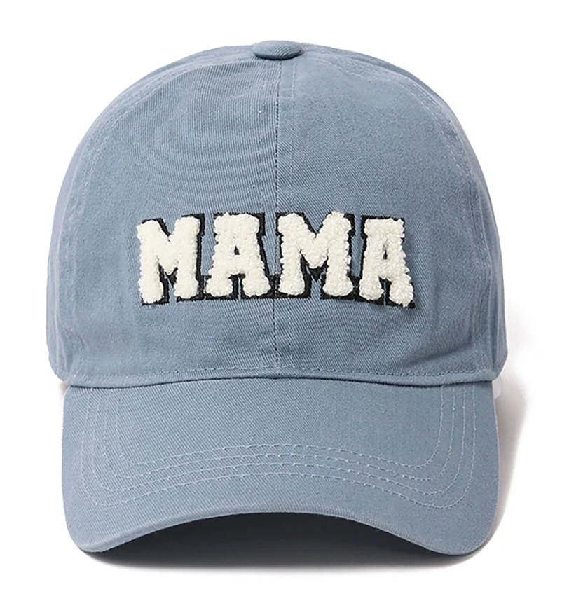 MAMA Blue Chenille Letter Hat - Sassy & Southern