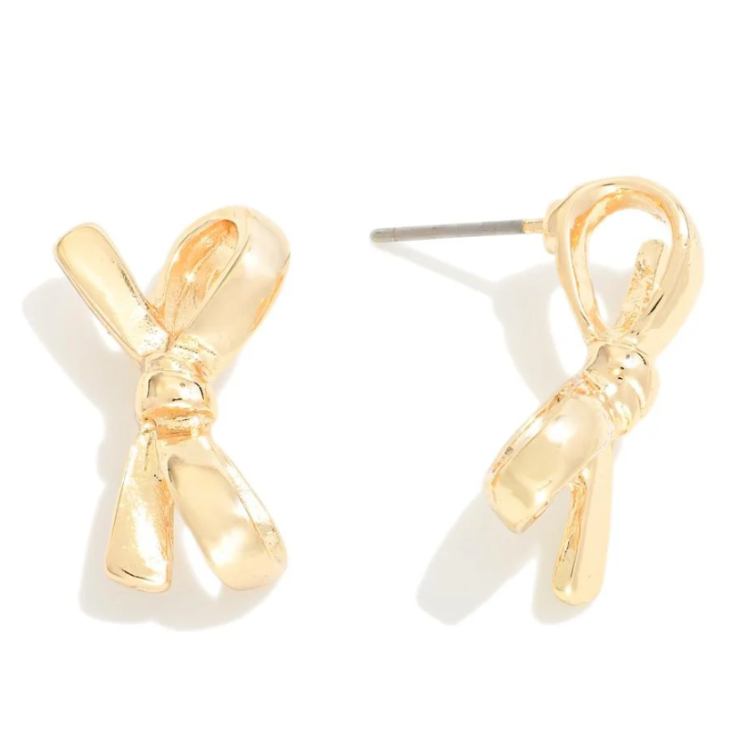 Small Bow Design Earrings (Silver or Gold) - Sassy & Southern