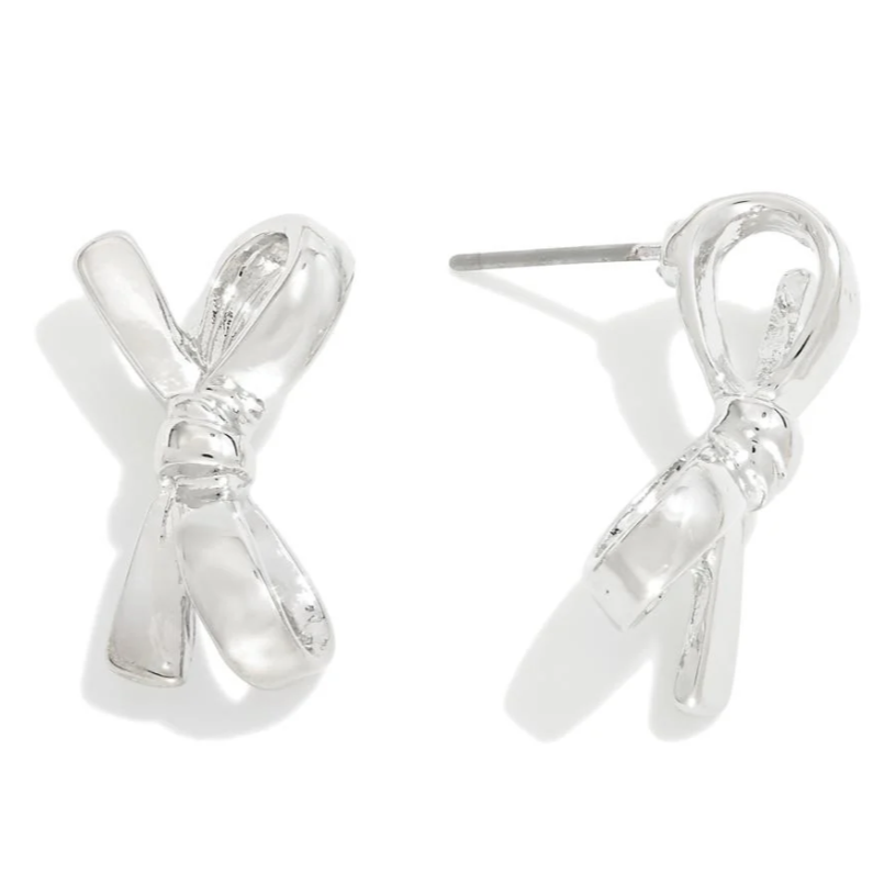 Small Bow Design Earrings (Silver or Gold) - Sassy & Southern