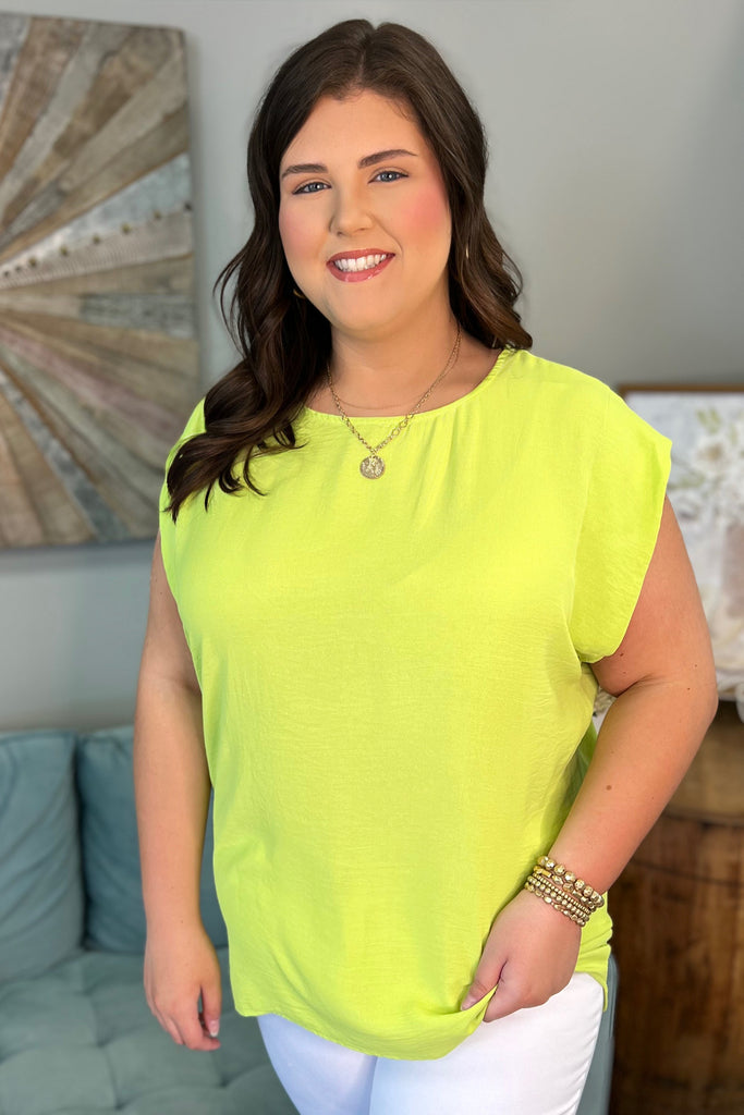Loose Fit Top in Lime Green - Sassy & Southern