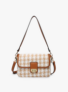 Beige Hounds Tooth Crossbody Bag/Purse - Sassy and Southern