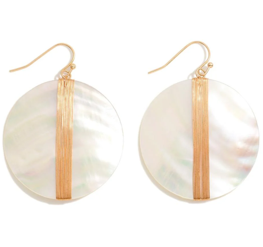 Circle Shell Earrings With Wire - Sassy & Southern