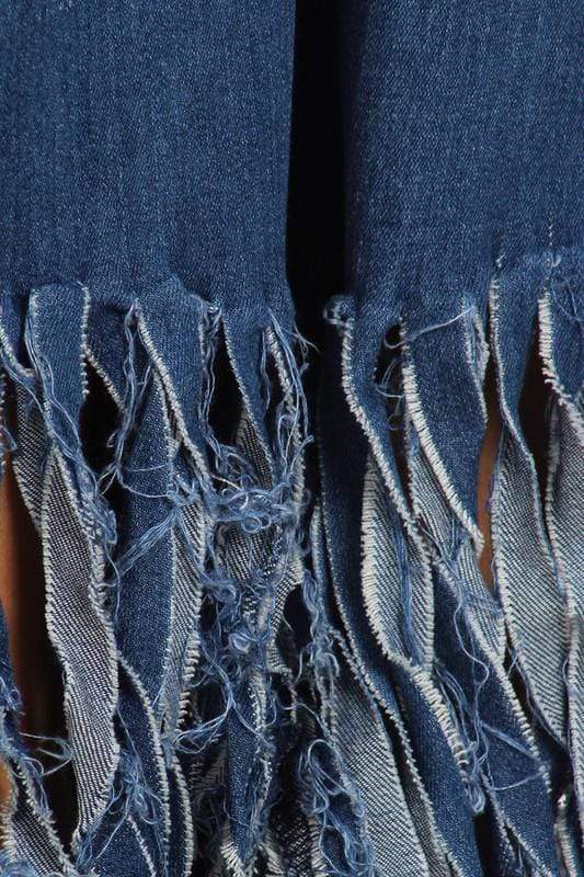 Freyed/Fringe Bottom Bell/Flare Denim Jeans - Sassy & Southern